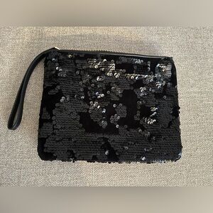 Sequin Black Clutch Bag